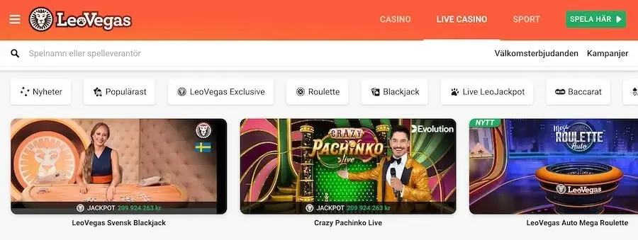 LeoVegas Live Casino