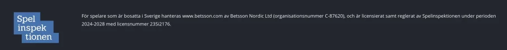 Betsson svensk spellicens