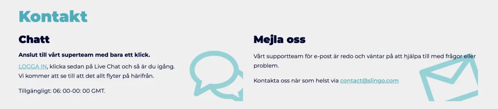 Slingo casino support