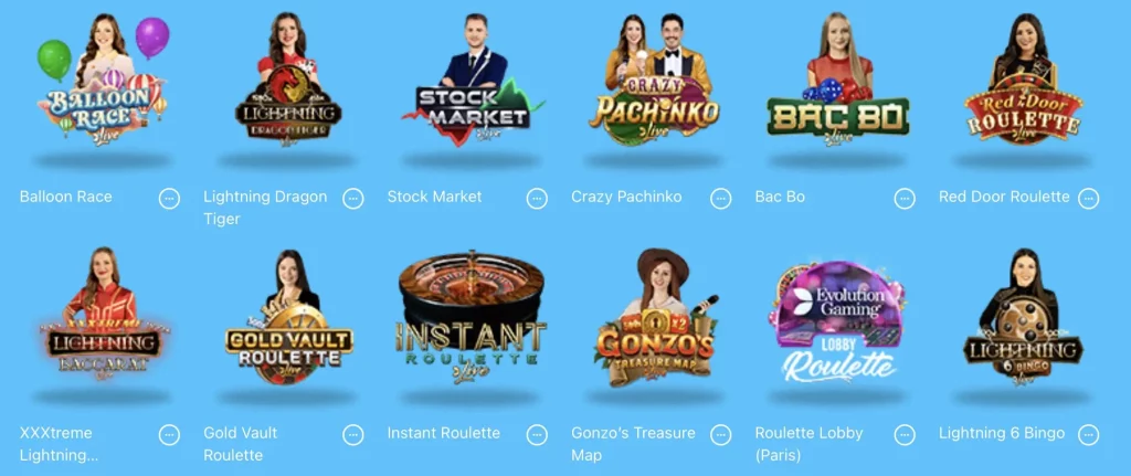 VeraJohn live casino