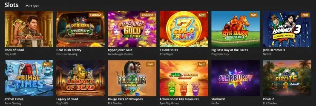 Slots hos Storspelare Casino