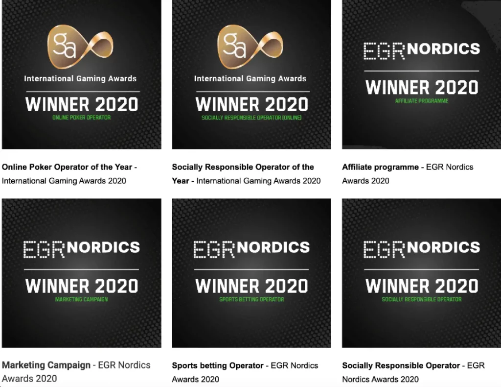 Unibet casino priser och utmärkelser