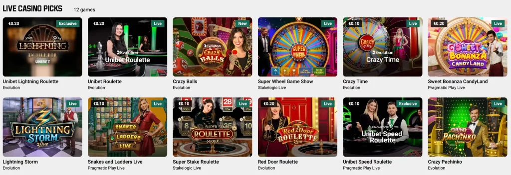 Unibet live casino